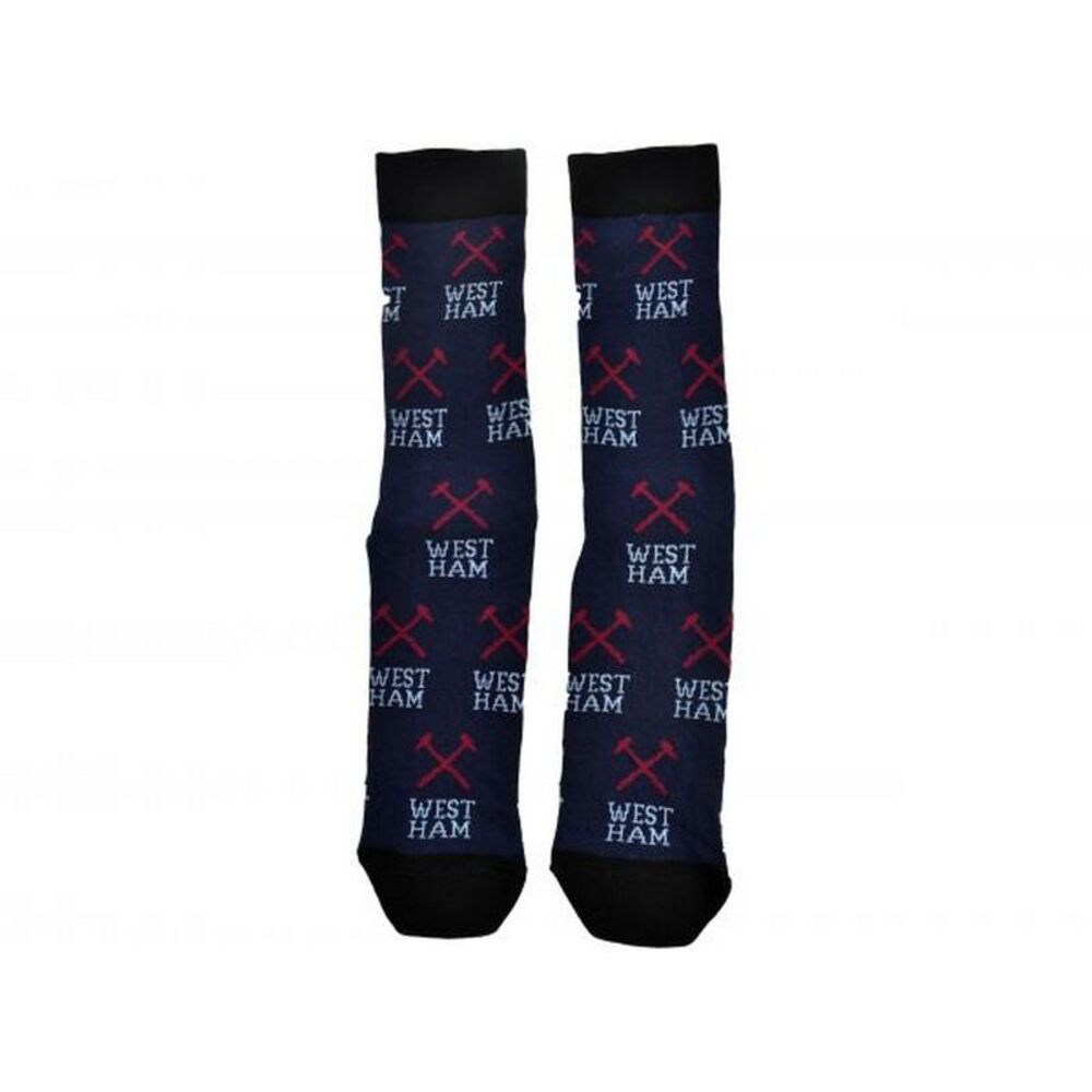 West Ham United FC Unisex Adult All-Over Print Socks / Blue/Red